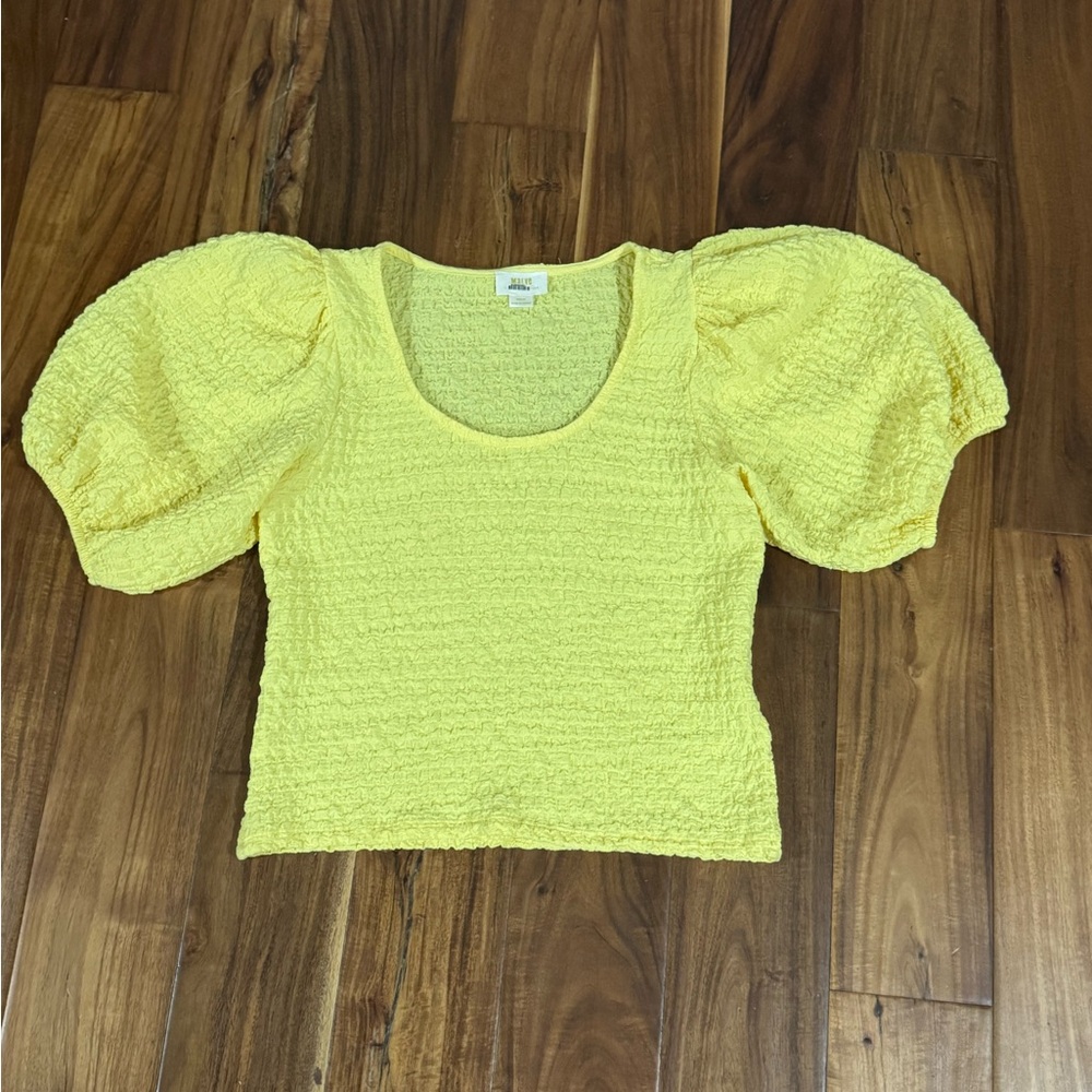 Maeve Sunny Yellow Textured Blouse
